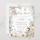 Papier Budget Vintage Bunny Girl Baby shower Invitation (Devant)