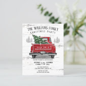 Papier Budget Vintage Camion rouge Noël Invitation (Debout devant)