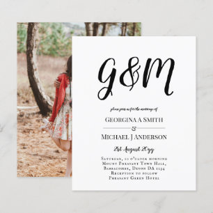Papier Budget Vintage de la typographie photo Mariage INV