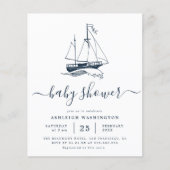 Papier Budget Vintage Navire Marine Baby shower nautique (Devant)