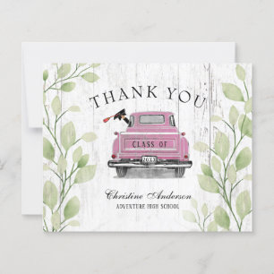 Papier Budget Vintage Pink Truck Graduation Merci