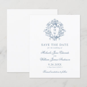 Papier Budget Vintage Régence Crête Mariage Faire Part de