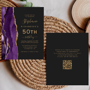 Papier Budget Violet Agate QR Code 50e Anniversaire