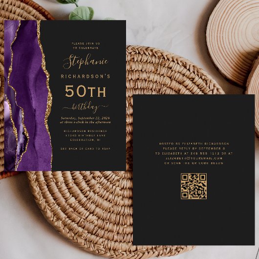 Papier Budget Violet Agate QR Code 50e Anniversaire