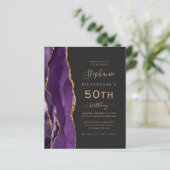 Papier Budget Violet Agate QR Code 50e Anniversaire (Debout devant)