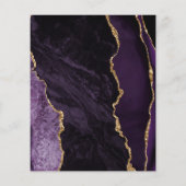 Papier Budget Violet Agate Script Faire-Part de Date de M (Dos)