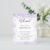 Papier Budget violet parties scintillant mariage détails  (Debout devant)
