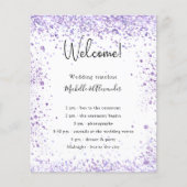 Papier Budget violet parties scintillant mariage détails  (Devant)