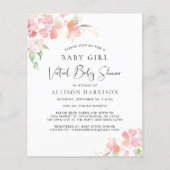 Papier Budget Virtual Baby Girl Douche Floral Invitation (Devant)