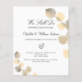 Papier Budget voeu renouvellement or invitation eucalyptu (Devant)