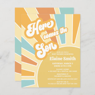 Papier Budget Voici le fils baby shower Invitation
