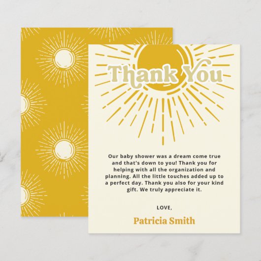 Papier Budget Voici le fils baby shower Merci (Devant / Derrière)