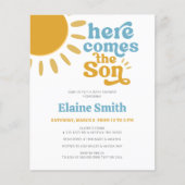 Papier Budget Voici le fils garçon baby shower Invitation (Devant)