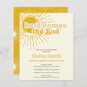 Papier Budget Voici le fils retro garçon baby shower