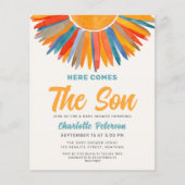 Papier Budget voici l'Invitation Baby shower Fils (Devant)