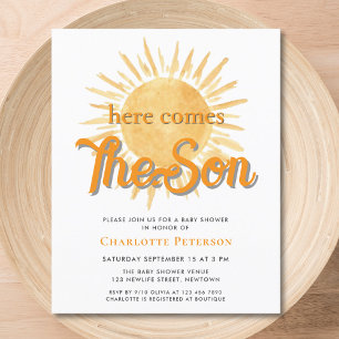 Papier Budget Voici L'Invitation Baby shower Son Sun