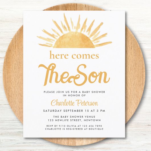 Papier Budget Voici L'Invitation Du Fils Baby shower