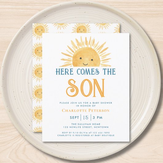 Papier Budget Voici L'Invitation Du Fils Baby shower