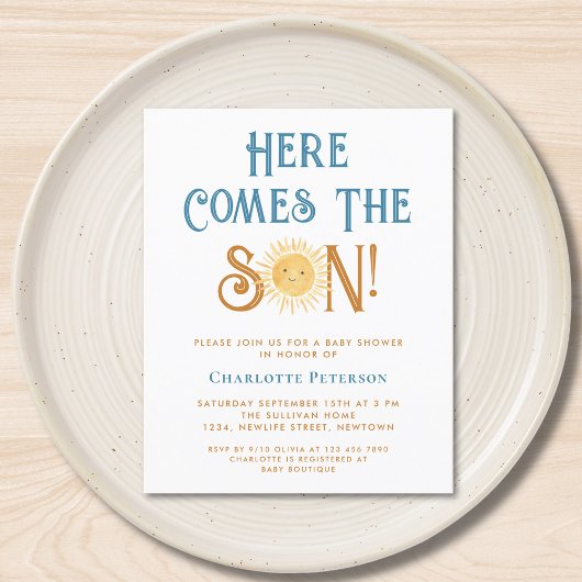 Papier Budget Voici L'Invitation Du Fils Baby shower