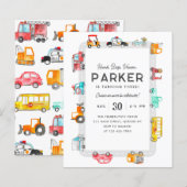 Papier Budget Voitures Rue Transport Enfants Anniversaire (Devant / Derrière)