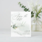 Papier budget Watercolor feuillage mariage enregistrer la (Debout devant)