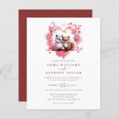 Papier Budget Watercolor Fox Couple Mariage (Devant / Derrière)