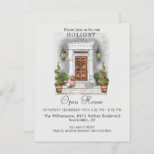 Papier Budget Watercolor Holiday Open House Invitation (Devant / Derrière)
