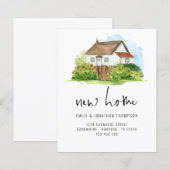 Papier Budget Watercolor House Floral New Home Adresse (Devant / Derrière)