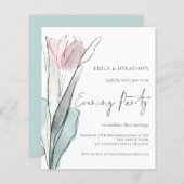 Papier Budget Watercolor Tulip Mariage Soirée (Devant / Derrière)