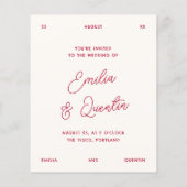 Papier Budget Wavy Frame Retro Photo Wedding Invitation (Dos)