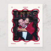 Papier Budget Wavy Frame Retro Photo Wedding Invitation (Devant)