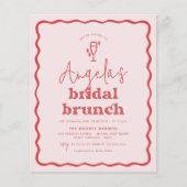 Papier Budget Wavy Retro Rose & Rouge Super Bridal Brunch (Devant)