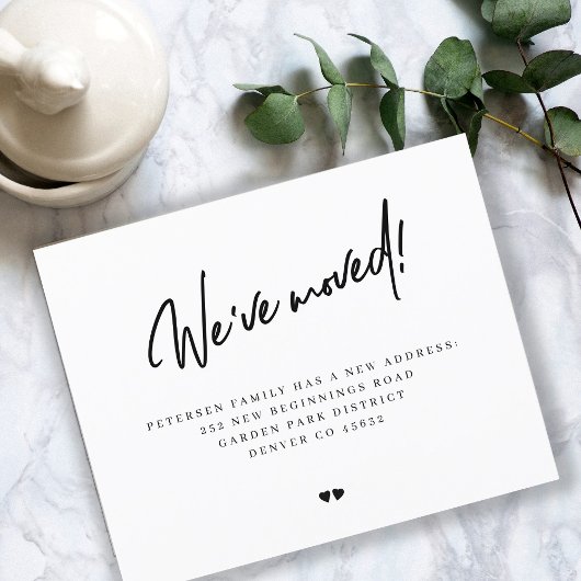 Papier Budget we have moved modern moving announcement