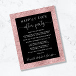 Papier Budget Wedding Happily Ever After Rose Gold Invite<br><div class="desc">Budget-friendly elopement or smaller wedding announcement and wedding reception or celebration party invitation. The front features a shimmery rose gold faux foil background,  "Happily Ever After Party" in a mix of simple typography and an elegant script with swashes,  and your names in a signature-like script.</div>