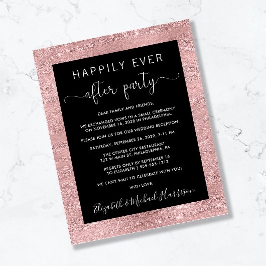 Papier Budget Wedding Happily Ever After Rose Gold Invite