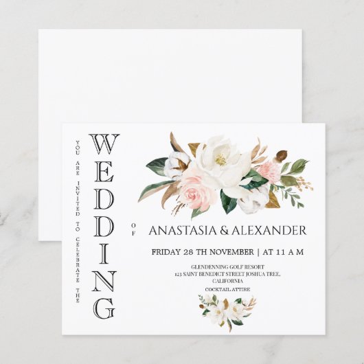 Papier Budget Wedding invitations  (Devant / Derrière)