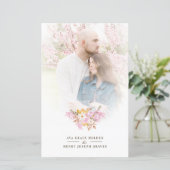 Papier Budget Wedding Pink Flowers & Branches Bouquet (Debout devant)