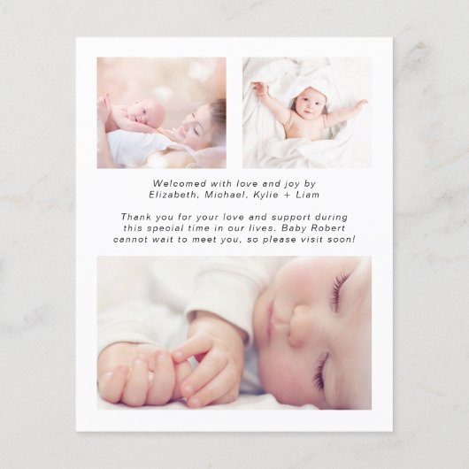 Papier Budget Welcome Script 4 Faire-part de naissance ph (Dos)