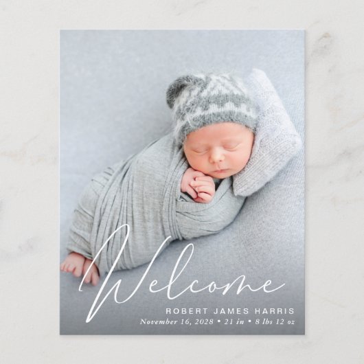 Papier Budget Welcome Script 4 Faire-part de naissance ph (Devant)