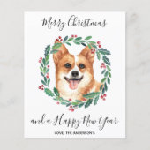 Papier Budget Welsh Corgi Chien Merry Christmas Card (Devant)