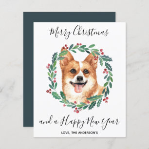 Papier Budget Welsh Corgi Chien Merry Christmas Card
