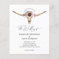 Budget Western Bohemian Floral Cow Mariage crâne