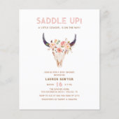Papier Budget Western Photo Girl Baby shower Invitation (Devant)
