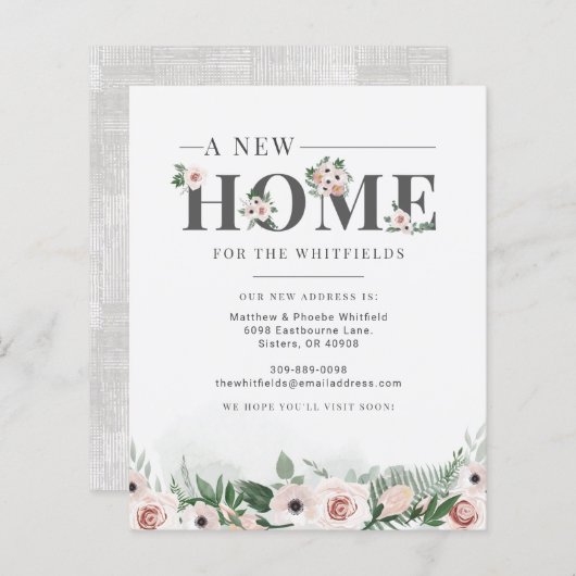 Papier Budget Weve Moved Floral Moving Faire-part (Devant / Derrière)