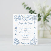 Papier Budget Whimsical Doodles Mariage Enregistrer la da (Debout devant)