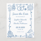 Papier Budget Whimsical Doodles Mariage Enregistrer la da (Devant)