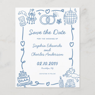 Papier Budget Whimsical Doodles Mariage Enregistrer la da