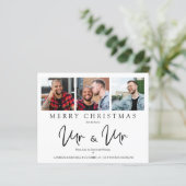 Papier Budget Whimsical MR & MR Christmas Wedding Photo (Debout devant)