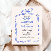 Papier Budget Whimsical Quirky Blue Bow Boy Baby shower