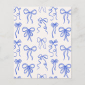 Papier Budget Whimsical Quirky Blue Bow Boy Baby shower (Dos)